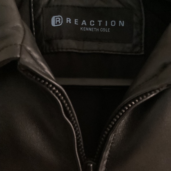 Kenneth Cole Black Leather Jacket Men S - Picture 3 of 5